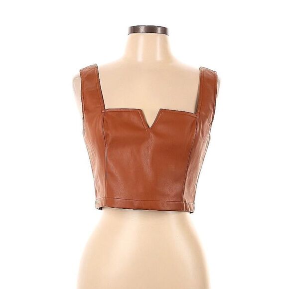 Maeve faux leather notch neck tank NWT - Picture 6 of 8